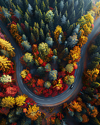 JPG 편집이미지 도로 단풍 낙엽 자동차 단풍나무 사람없음 가을 숲 편집실사 AI포토 AI콘텐츠 나무 계절 길 육상교통 잎 교통시설 CG 파일형식