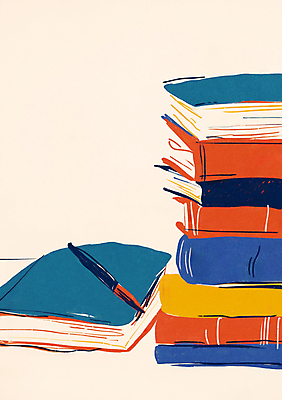 JPG 일러스트 사람없음 책 독서 펜 쌓기 가을 서재 책상 드로잉 북페스티벌 책더미 가을축제 국내일러스트 AI일러스트 AI콘텐츠 계절 가구 모션 미술 필기구 축제 무더기 파일형식 가을_계절