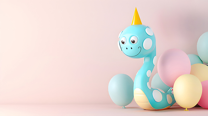 JPG 편집이미지 캐릭터 분홍색 새해 미소 사람없음 장난감 3D 귀여움 고깔모자 축하 뱀 뱀캐릭터 풍선 파스텔톤 편집3D 푸른뱀캐릭터 AI컴퓨터그래픽 AI콘텐츠 모자_잡화 컬러 동물캐릭터 컨셉 파충류 표정 디지털합성 파일형식