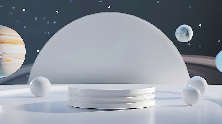 JPG 편집이미지 디자인 하늘색 미래 밝음 사람없음 장식 3D 모형 우주 행성 원형 우주선 아치 창의성 포디움 SF 편집3D AI컴퓨터그래픽 AI콘텐츠 도형 컨셉 파란색 무대 디지털합성 파일형식