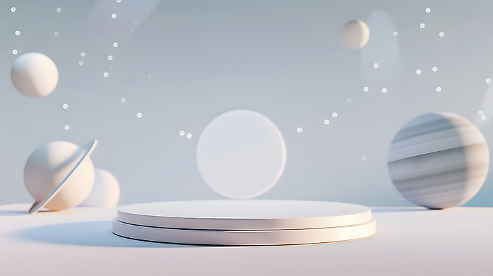 JPG 편집이미지 디자인 하늘색 미래 밝음 사람없음 장식 3D 모형 우주 행성 원형 우주선 창의성 포디움 SF 편집3D AI컴퓨터그래픽 AI콘텐츠 도형 컨셉 파란색 무대 디지털합성 파일형식