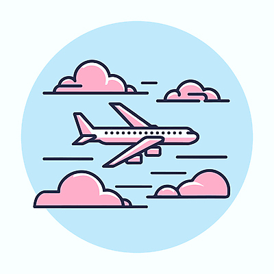 구름 교통수단 분홍색 해외여행 하늘색 라인일러스트 일러스트 하늘 휴가 비행기 사람없음 비행 항공 엘리먼트 국내일러스트 AI파일 자연요소 해외 컬러 여행 교통 항공교통 대중교통 파란색 파일형식 벡터