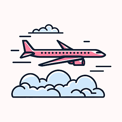 구름 교통수단 분홍색 해외여행 하늘색 라인일러스트 일러스트 하늘 휴가 비행기 사람없음 비행 항공 엘리먼트 국내일러스트 AI파일 자연요소 해외 컬러 여행 교통 항공교통 대중교통 파란색 파일형식 벡터
