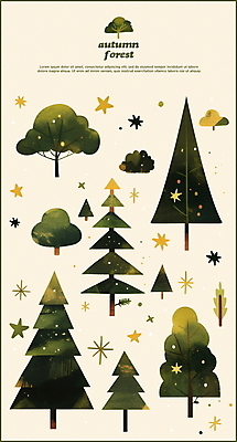 PSD 나무 별 단풍 스티커 낙엽 일러스트 수채화 사람없음 초록색 가을 시골 베이지색 엘리먼트 국내일러스트 자연요소 식물 계절 컬러 잎 파일형식