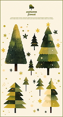 PSD 나무 별 스티커 낙엽 일러스트 수채화 사람없음 초록색 가을 베이지색 엘리먼트 국내일러스트 자연요소 식물 계절 컬러 잎 파일형식