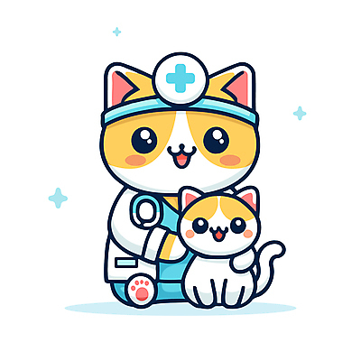 캐릭터 새끼 일러스트 청진기 미소 웃음 사람없음 치료 귀여움 고양이 의사가운 고양이캐릭터 동물병원 수의사 일러캐릭터 AI파일 동물 동물캐릭터 컨셉 포유류 의학 의료기기 표정 병원 반려동물 의사 가운 파일형식 벡터