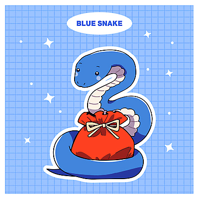 캐릭터 일러스트 선물 사람없음 파란색 반짝임 귀여움 뱀 일러캐릭터 푸른뱀 푸른뱀캐릭터 AI파일 컬러 컨셉 파충류 모션 뱀캐릭터 파일형식 벡터
