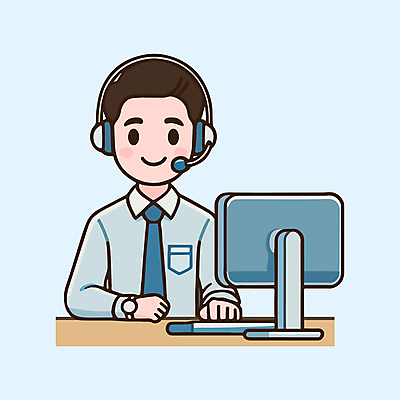 남자 일러스트 한명 미소 정장 상반신 성인 컴퓨터 사무실 모니터 헤드셋 상담원 책상 상담 성인남자한명만 국내일러스트 AI파일 1 옷 음향기기 가구 비즈니스 표정 사람 전자제품 헤드폰 사무원 남자한명만 성인남자만 파일형식 벡터