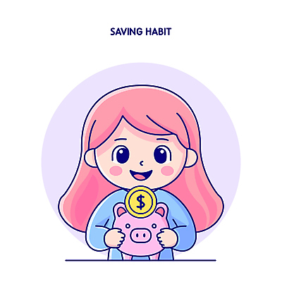 여자 교육 어린이 인물캐릭터 분홍색 돈 일러스트 한명 미소 웃음 소녀 상반신 금융 달러 동전 저축 돼지저금통 습관 소녀한명만 일러캐릭터 AI파일 캐릭터 1 컬러 표정 사람 경제 저금통 재산 여자한명만 소녀만 파일형식 벡터