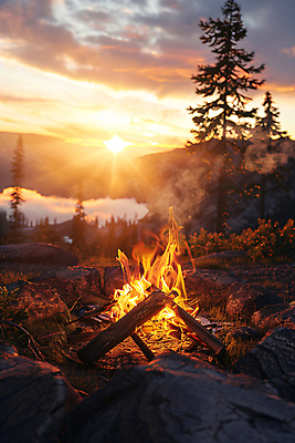 JPG 나무 편집이미지 하늘 풍경 사람없음 일몰 캠핑 가을 분위기 모닥불 편집실사 AI포토 AI콘텐츠 식물 계절 컨셉 불 레저 노을 CG 파일형식