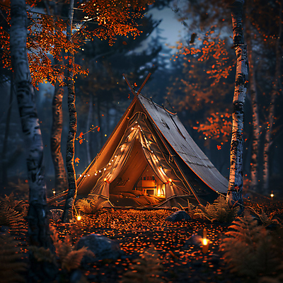 JPG 편집이미지 단풍 단풍나무 조명 텐트 사람없음 캠핑 가을 분위기 야간 편집실사 AI포토 AI콘텐츠 자연요소 나무 계절 컨셉 잎 레저 캠핑도구 CG 파일형식