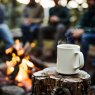 JPG 편집이미지 남자 커피 앉기 여러명 성인 사람없음 캠핑 머그컵 가을 분위기 수증기 모닥불 나무밑둥 성인남자만 편집실사 AI포토 AI콘텐츠 나무 계절 음료 다수 컨셉 모션 불 레저 사람 컵 CG 남자만 성인만 파일형식