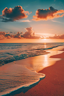 JPG 구름 편집이미지 파도 바다 자연 하늘 풍경 사람없음 일몰 분위기 감성 편집실사 AI포토 AI콘텐츠 자연요소 컨셉 노을 CG 생태계 파일형식