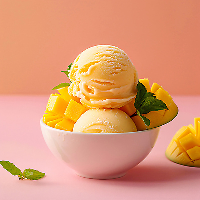 JPG 편집이미지 그릇 아이스크림 사람없음 망고 셔벗 애플민트 애플망고 망고아이스크림 편집실사 AI포토 AI콘텐츠 식기 디저트 민트 CG 열대과일 파일형식