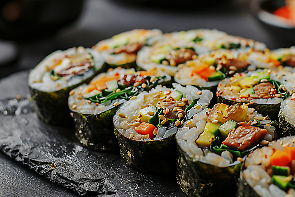 JPG 편집이미지 접시 음식 사람없음 디지털합성 김밥 집밥 편집실사 AI포토 AI콘텐츠 식기 CG 파일형식