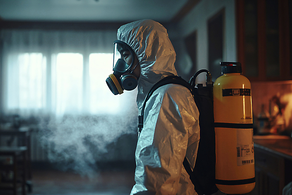 JPG 편집이미지 남자 실내 한명 상반신 성인 옆모습 여름 바이러스 연기 디지털합성 예방 방독면 방역 소독 소독약 의료성형뷰티 성인남자한명만 방역복 편집실사 AI인물포토 AI콘텐츠 1 옷 계절 뷰포인트 마스크 사람 내부 CG 남자한명만 성인남자만 파일형식 AI포토