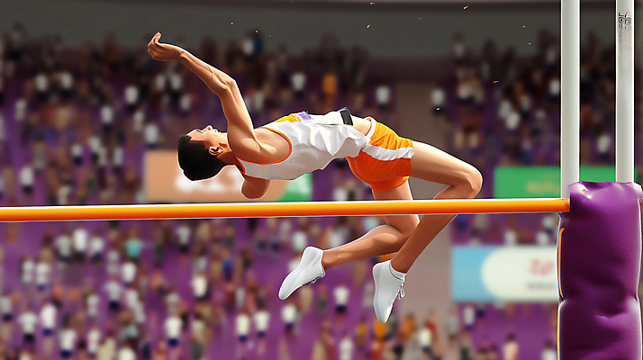 JPG 전신 남자 스포츠 올림픽 일러스트 운동선수 한명 경기 성인 운동 점프 에너지 장애물 활기 높이뛰기 높이뛰기선수 성인남자한명만 국내일러스트 AI일러스트 AI콘텐츠 1 컨셉 모션 건강 사람 육상스포츠 남자한명만 성인남자만 파일형식