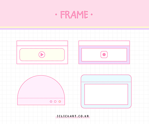 디자인 배너 분홍색 일러스트 프레임 팝업 사람없음 귀여움 메모지 영상 인터넷창 키치 국내일러스트 AI파일 컬러 컨셉 인터넷 사무용품 파일형식 벡터