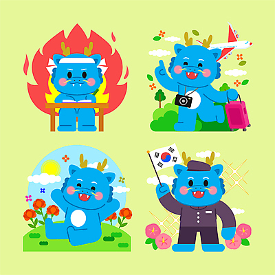 캐릭터 교육 여행 일러스트 불 비행기 들기 사람없음 소풍 카메라 캐리어 용 태극기 무궁화 열공 청룡 갑진년 청룡캐릭터 일러캐릭터 AI파일 자연요소 꽃 항공교통 모션 대중교통 전자제품 학습 야외활동 여행가방 국기 용캐릭터 파일형식 벡터 2024년 사방신