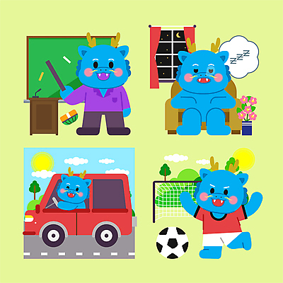 캐릭터 일러스트 축구공 창문 자동차 앉기 사람없음 교사 축구 칠판 운전 용 잠 축구골대 축구유니폼 청룡 갑진년 청룡캐릭터 일러캐릭터 AI파일 직업 육상교통 유니폼 공 축구용품 모션 구기 골대 용캐릭터 파일형식 벡터 2024년 사방신