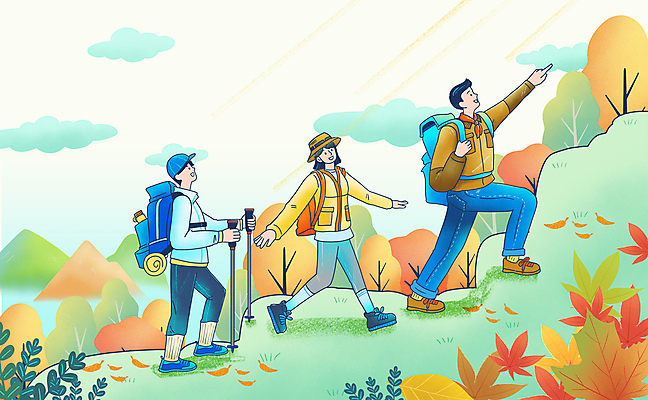 전신 PSD 여자 남자 단풍 일러스트 단풍나무 산 성인 세명 등산 가을 가리킴 등산객 등산복 등산스틱 성인만 국내일러스트 나무 옷 계절 잎 사람 손짓 트래킹 등산용품 파일형식