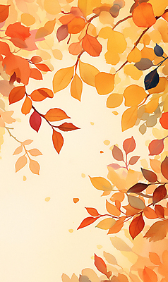 JPG 단풍 일러스트 자연 수채화 사람없음 주황색 가을 차분 국내일러스트 AI일러스트 AI콘텐츠 계절 컬러 컨셉 잎 생태계 파일형식