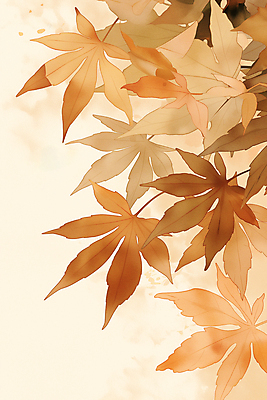 JPG 단풍 일러스트 자연 수채화 사람없음 갈색 가을 차분 국내일러스트 AI일러스트 AI콘텐츠 계절 컬러 컨셉 잎 생태계 파일형식