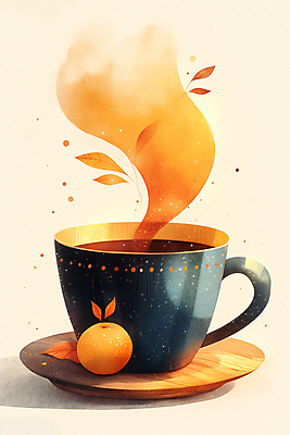 JPG 커피 일러스트 잔 따뜻함 그림자 사람없음 수증기 커피잔 컵받침 온기 국내일러스트 AI일러스트 AI콘텐츠 식기 음료 받침대 파일형식