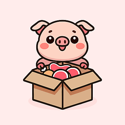 캐릭터 분홍색 일러스트 육류 들기 사람없음 상자 귀여움 돼지 돼지캐릭터 일러캐릭터 AI파일 컬러 동물캐릭터 컨셉 식재료 포유류 모션 파일형식 벡터