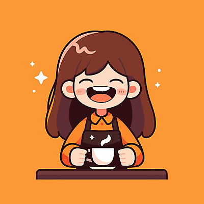 여자 커피 어린이 일러스트 한명 미소 소녀 상반신 주황색 카페 수증기 커피잔 컵받침 바리스타 소년한명만 소녀한명만 일러캐릭터 AI파일 직업 캐릭터 1 음료 컬러 잔 표정 사람 상점 받침대 남자한명만 여자한명만 소년만 소녀만 파일형식 벡터