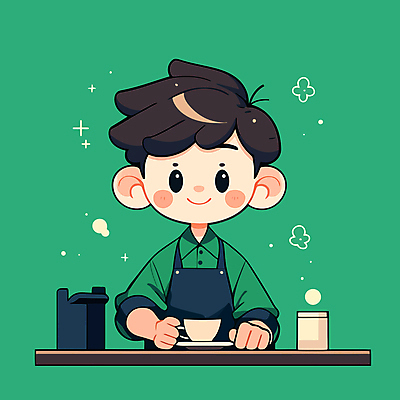 남자 커피 어린이 일러스트 한명 미소 소년 상반신 초록색 카페 커피잔 바리스타 소년한명만 일러캐릭터 AI파일 직업 캐릭터 1 음료 컬러 잔 표정 사람 상점 남자한명만 소년만 파일형식 벡터