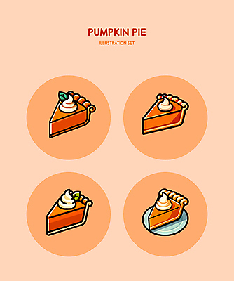 접시 조각 일러스트 호박 사람없음 세트 주황색 풀잎 달콤 크림 호박파이 국내일러스트 AI파일 식기 컬러 잎 채소 풀_식물 맛 파이_빵 파일형식 벡터