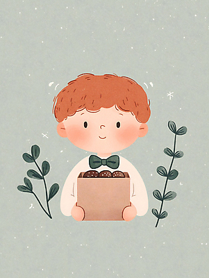 JPG 식물 남자 행복 어린이 일러스트 선물 한명 미소 들기 소년 상반신 초록색 상자 소년한명만 국내일러스트 AI일러스트 AI콘텐츠 1 감정 컬러 모션 표정 사람 남자한명만 소년만 파일형식