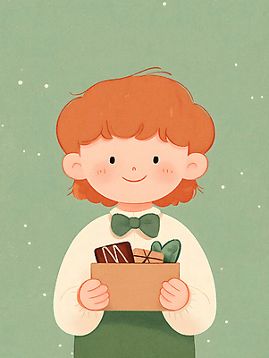 JPG 식물 남자 행복 어린이 일러스트 선물 한명 미소 들기 소년 상반신 초록색 상자 소년한명만 국내일러스트 AI일러스트 AI콘텐츠 1 감정 컬러 모션 표정 사람 남자한명만 소년만 파일형식