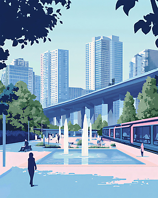 전신 PSD 나무 라이프스타일 공원 여자 남자 벤치 일러스트 풍경 빌딩 여러명 성인 건물 카페 도시 분수 광장 시민 가교 성인만 국내일러스트 식물 건축물 공공시설 다수 의자 사람 생활 상점 국민 파일형식