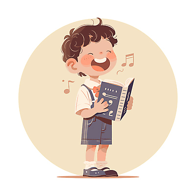 전신 남자 어린이 음악 음표 일러스트 노래 한명 들기 소년 책 즐거움 소년한명만 국내일러스트 AI파일 1 기호 감정 모션 문화예술 사람 남자한명만 소년만 파일형식 벡터