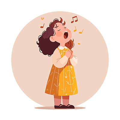 전신 여자 어린이 음악 음표 일러스트 노래 한명 소녀 노란색 즐거움 손모으기 소녀한명만 국내일러스트 AI파일 1 기호 감정 컬러 문화예술 사람 손짓 여자한명만 소녀만 파일형식 벡터
