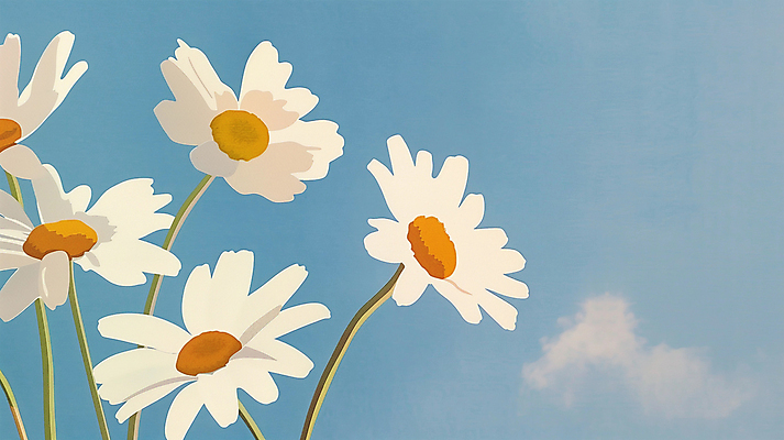 JPG 일러스트 하늘 풍경 사람없음 들꽃 국내일러스트 AI일러스트 AI콘텐츠 꽃 파일형식