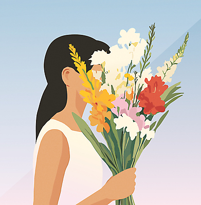 여자 부케 결혼 일러스트 한명 들기 성인 축하 그라데이션 내추럴 성인여자한명만 국내일러스트 AI파일 1 꽃다발 컨셉 모션 사람 이벤트 여자한명만 성인여자만 파일형식 벡터