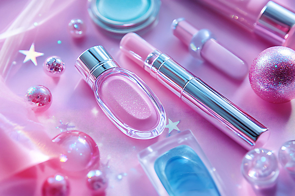 JPG 편집이미지 어린이 분홍색 사람없음 화장 뷰티 화장품 립스틱 원형 디지털합성 오브젝트 아이섀도 편집실사 AI포토 AI콘텐츠 도형 컬러 사람 CG 파일형식