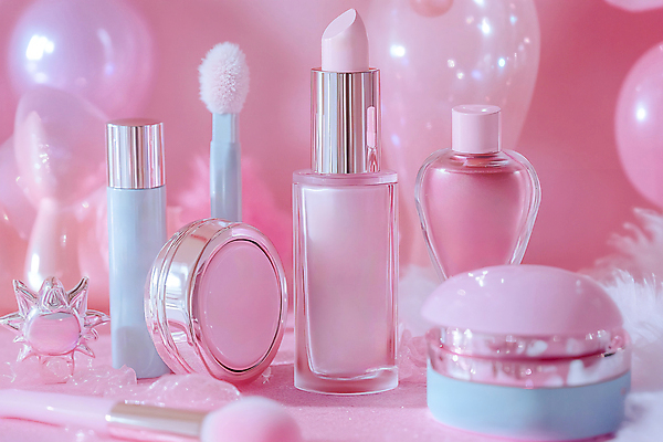 JPG 편집이미지 어린이 분홍색 사람없음 화장 뷰티 화장품 립스틱 디지털합성 풍선 아이섀도 메이크업브러쉬 편집실사 AI포토 AI콘텐츠 컬러 사람 붓 CG 파일형식