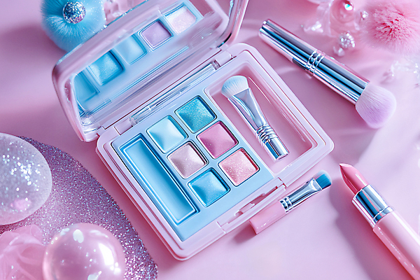 JPG 편집이미지 어린이 분홍색 사람없음 반짝임 화장 뷰티 화장품 립스틱 디지털합성 오브젝트 아이섀도 섀도우팔레트 편집실사 AI포토 AI콘텐츠 컬러 모션 사람 CG 파일형식