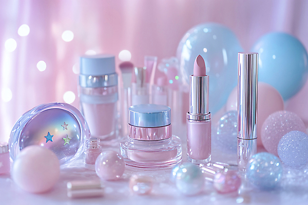 JPG 편집이미지 어린이 분홍색 사람없음 반짝임 화장 뷰티 화장품 립스틱 원형 디지털합성 오브젝트 풍선 메이크업브러쉬 팩트 편집실사 AI포토 AI콘텐츠 도형 컬러 모션 사람 붓 CG 파일형식