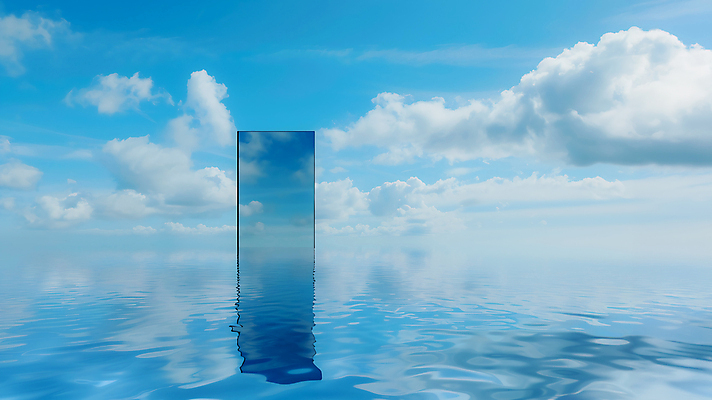 JPG 구름 편집이미지 바다 자연 하늘 사람없음 반사 거울 수면 몽환 편집실사 AI컴퓨터그래픽 AI콘텐츠 자연요소 컨셉 물 CG 생태계 파일형식