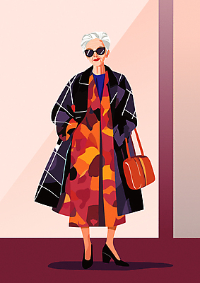 전신 모델 라이프스타일 여자 패션 노년 할머니 가방 일러스트 한명 빨간색 실버라이프 선글라스 코트 부자 잡지 패션쇼 노인여자한명만 액티브시니어 국내일러스트 AI파일 1 잡화 안경 컬러 컨셉 사람 성인 생활 간행물 외투 쇼 여자한명만 노인여자만 파일형식 벡터