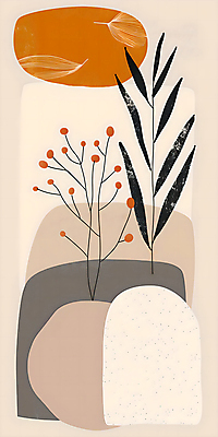 JPG 도형 열매 잎 일러스트 추상 나뭇잎 사람없음 가을 베이지색 국내일러스트 AI일러스트 AI콘텐츠 식물 계절 컬러 무늬 파일형식