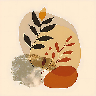 JPG 도형 잎 일러스트 추상 나뭇잎 사람없음 가을 베이지색 국내일러스트 AI일러스트 AI콘텐츠 식물 계절 컬러 무늬 파일형식