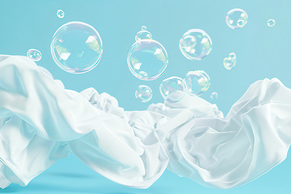 JPG 편집이미지 가사 사람없음 수중 청결 빨래 천 공기방울 편집실사 AI컴퓨터그래픽 AI콘텐츠 직물 위생 CG 파일형식