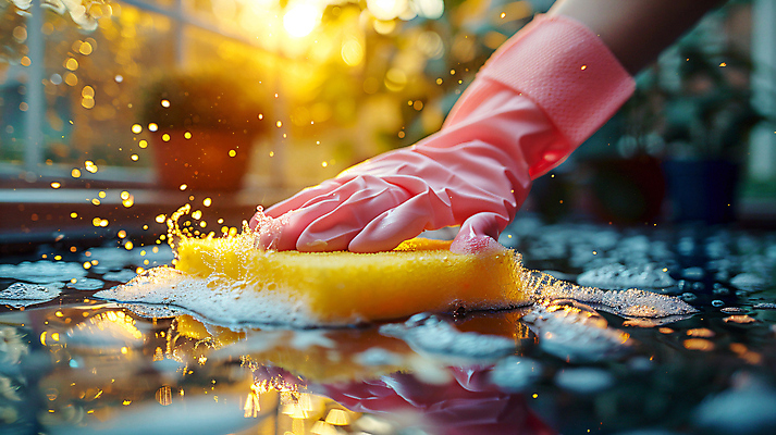 JPG 편집이미지 손 한명 성인 신체부위 사무실 햇빛 반사 거품 공간 청소 정리 고무장갑 스펀지 성인한명만 편집실사 AI인물포토 AI콘텐츠 1 장갑 비즈니스 사람 태양 CG 고무 성인만 파일형식 AI포토