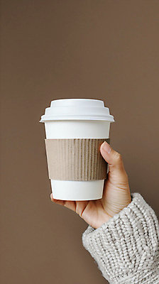 JPG 편집이미지 손 커피 포장 들기 신체부위 갈색 종이컵 스웨터 테이크아웃 컵홀더 2025년 트렌드컬러 편집실사 모카무스 AI인물포토 AI콘텐츠 음료 컬러 상의 모션 사람 컵 일회용 연도 CG 홀더 파일형식 AI포토